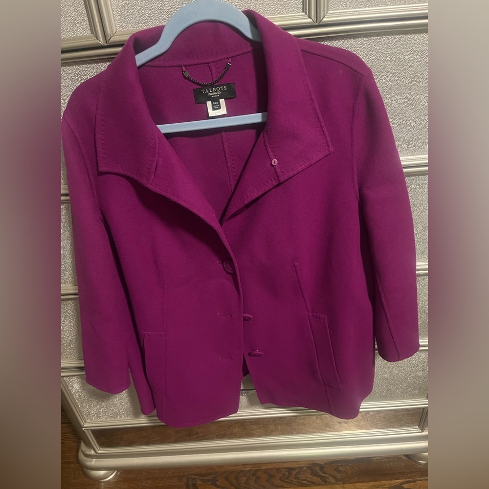 Talbots Women's Magenta Blazer 100% Wool